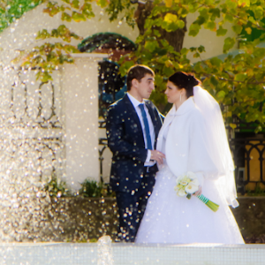 свадебные фото невеста фонтан прогулка Анапа